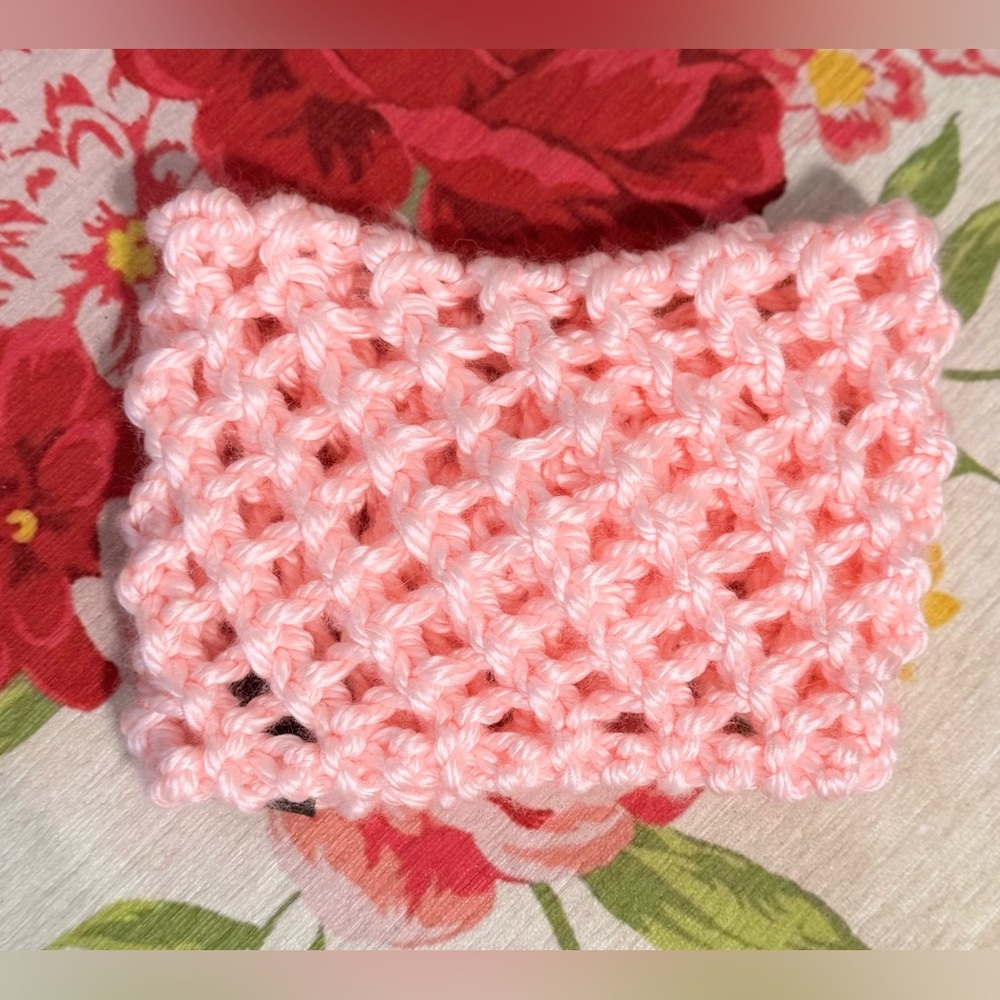 Handmade Hand Crafted Lace Knit Easter Spring Headband Adult size light pink - Picture 4 of 4